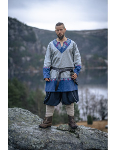Viking Tuniek Freydis in Blauw-Grijs