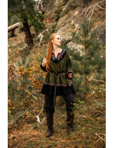 Túnica Vikinga Freydis en color verde oliva 2