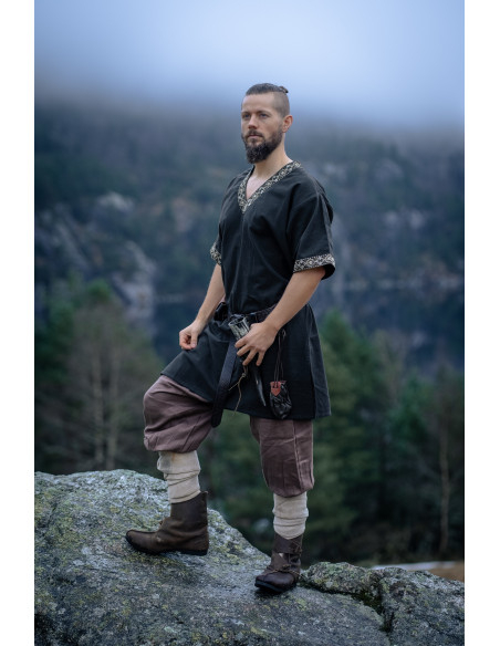 Túnica vikinga corta modelo Loki, negro