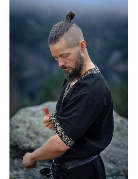Túnica vikinga corta modelo Loki, negro