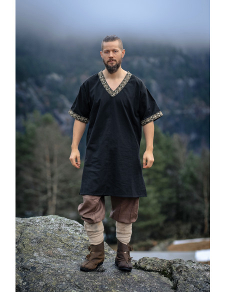 Korte Vikingtuniek model Loki, zwart