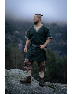 Korte Viking-tunika model Loki, olijfgroen
