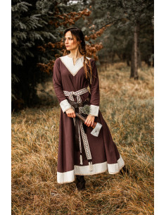 Vikingekjole til kvinder Jorunn, Brun og Beige