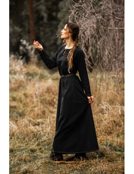 Vikinger Kleid Frau Helga in Schwarz