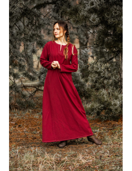 Vestido Vikingo mujer Helga en rojo