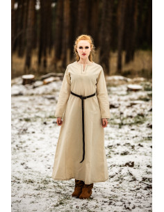 Vikingekjole til kvinder Helga i naturlig beige