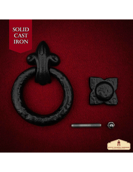 Aldaba puerta medieval con aro en en...