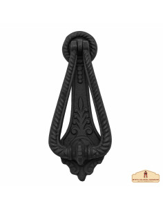 Middeleeuwse deurklopper met een ring in smeedijzer (17x7...
