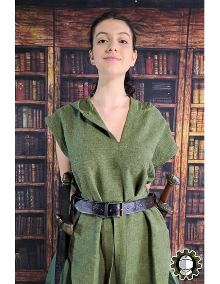 Tahalí medieval cuero negro modelo...