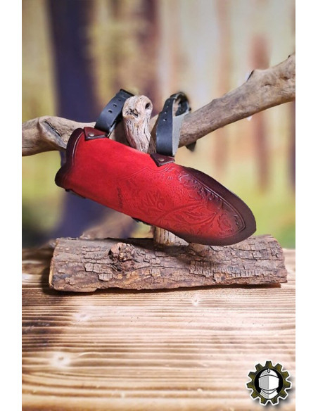 Tahalí medieval cuero rojo modelo Jerome