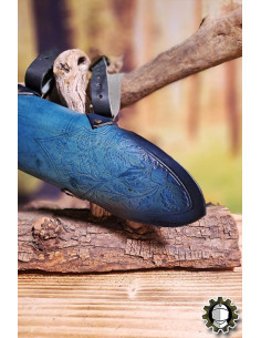 Middeleeuwse leren blauwe tas model Jerome 2