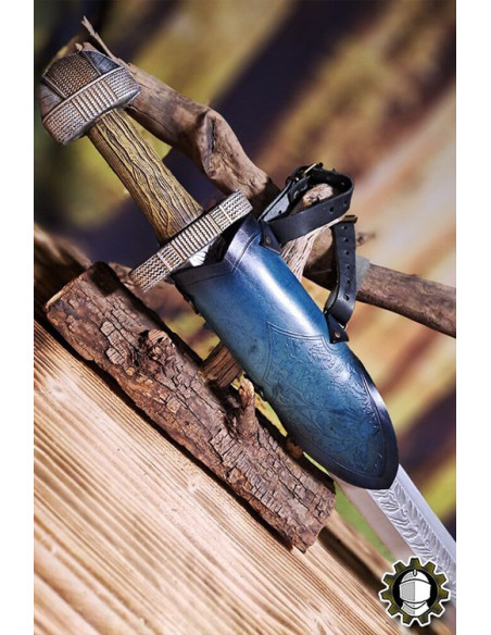 Tahalí medieval cuero azul modelo Jerome