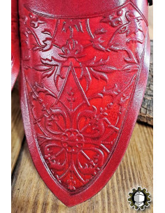 Tahalí medieval doble cuero rojo modelo Jerome 2