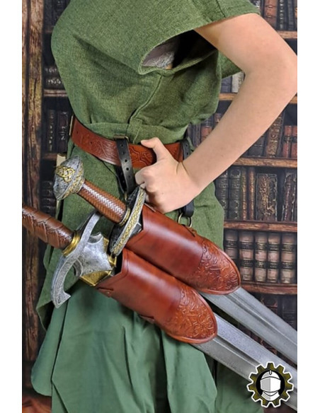 Dobbelt middelalderhylster i brunt...