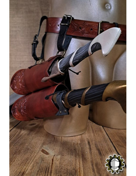 Tahalí medieval doble cuero marrón... Tahalí medieval doble cuero marrón...