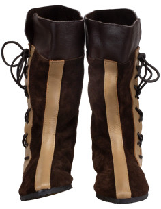 Mittelalterliche Lederstiefel Modell Sylvar, Farbe Braun 2