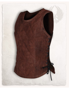 Corpiño medieval cuero modelo Lucy, color marrón