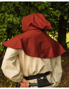 Gugel oder nordische Kapuze Modell Notker, burgunder 2