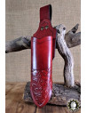 Tahalí medieval dagas cuero rojo modelo Jerome