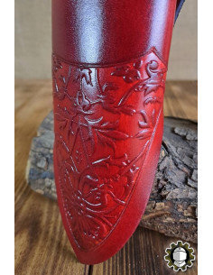 Tahalí medieval dagas cuero rojo modelo Jerome 2