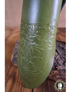 Tahalí medieval dagas cuero verde modelo Jerome 2
