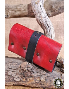 Bolso medieval en cuero rojo para 3 pociones, Tarryon 2