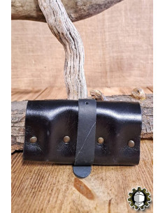 Bolso medieval en cuero negro para 3 pociones, Tarryon 2