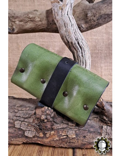 Bolso medieval en cuero verde para 3 pociones, Tarryon 2