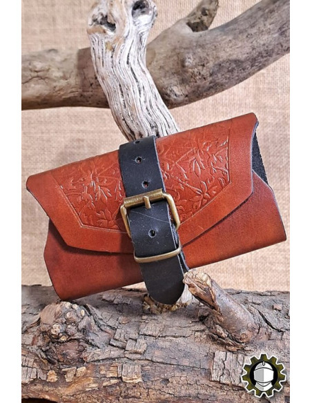 Bolso medieval en cuero marrón para 3... Bolso medieval en cuero marrón para 3...