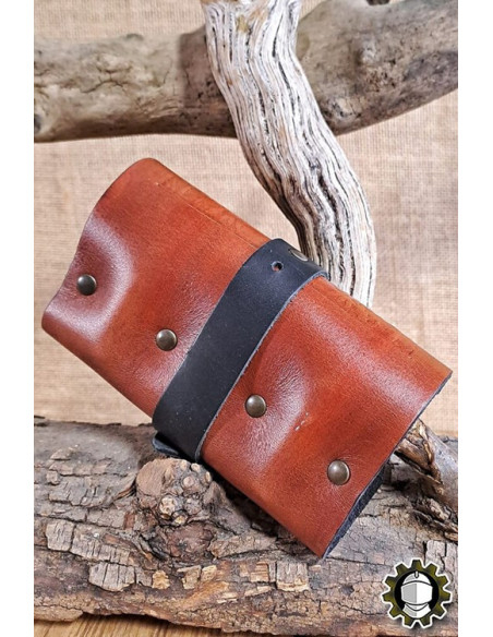 Bolso medieval en cuero marrón para 3... Bolso medieval en cuero marrón para 3...