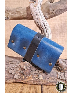 Bolso medieval en cuero azul para 3 pociones, Tarryon 2