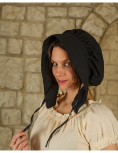 Middelalderhat kvinde model Anna, farve sort