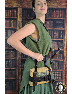 Portalibros medieval par cinturón modelo Tarryon, colo negro 2
