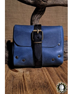 Bolso medieval en cuero azul modelo Valeron
