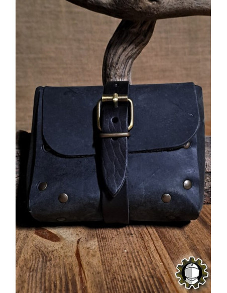 Mittelalterliche Tasche aus schwarzem...