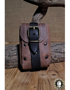 Bolso medieval en cuero marrón modelo Adam