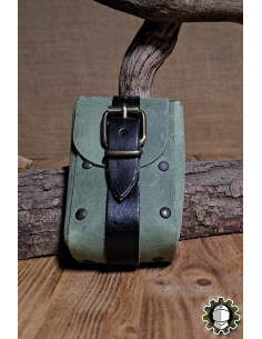 Bolso medieval en cuero verde modelo Adam