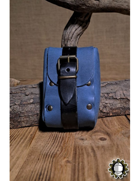 Bolso medieval en cuero azul modelo Adam