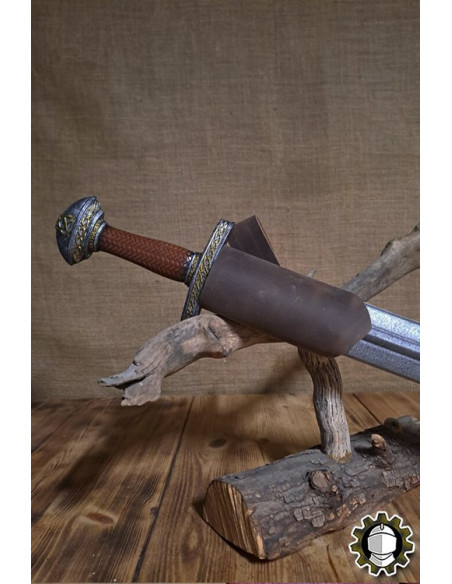 Tahalí espada mano derecha cuero marrón