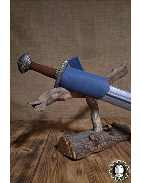 Tahalí zwaard rechterhand blauw leer