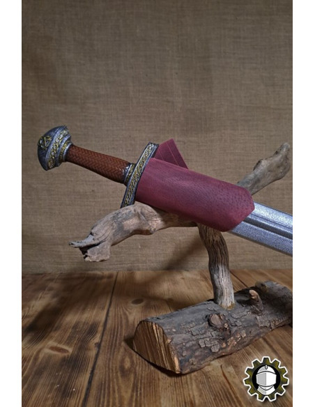 Tahalí espada mano derecha cuero rojo