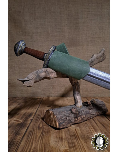 Tahalí Schwert linke Hand grün Leder