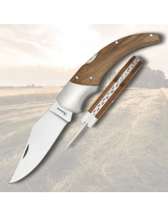 Albainox zakmes met zebra-houten handvat (18,4 cm.)