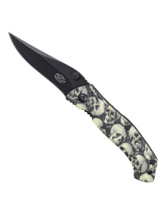 Navaja de campo diseño mango de calaveras (17,5 cm.)
