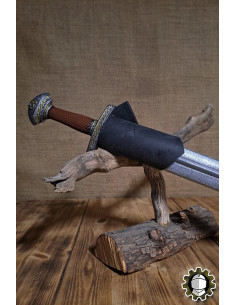 Tahalí espada mano izquierda cuero negro
