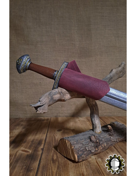 Tahalí zwaard linkerhand rood leer