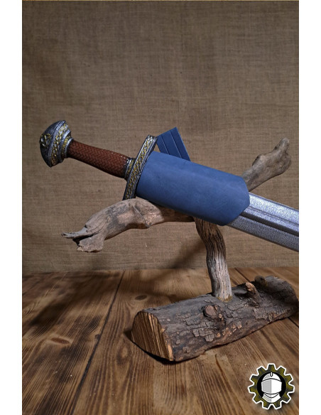 Tahalí zwaard linkerhand blauw leer