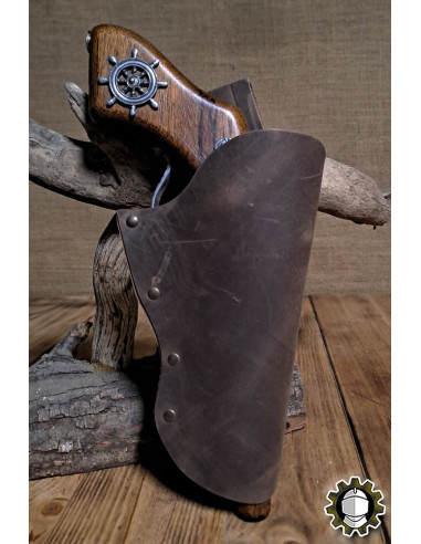 Cartuchera en cuero mano derecha, color marrón