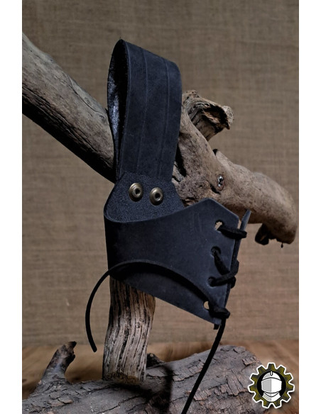 Ledertragegurt für Horn, schwarz