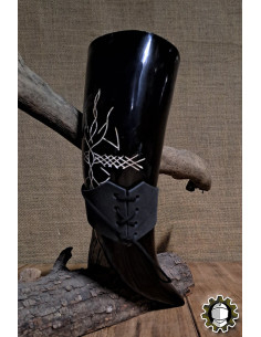 Ledertragegurt für Horn, schwarz 2